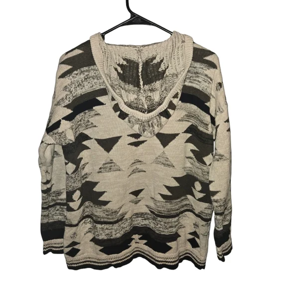 American Eagle Outfitters hooded knit Sweater, Size Small, Tribal Aztec - Picture 3 of 8